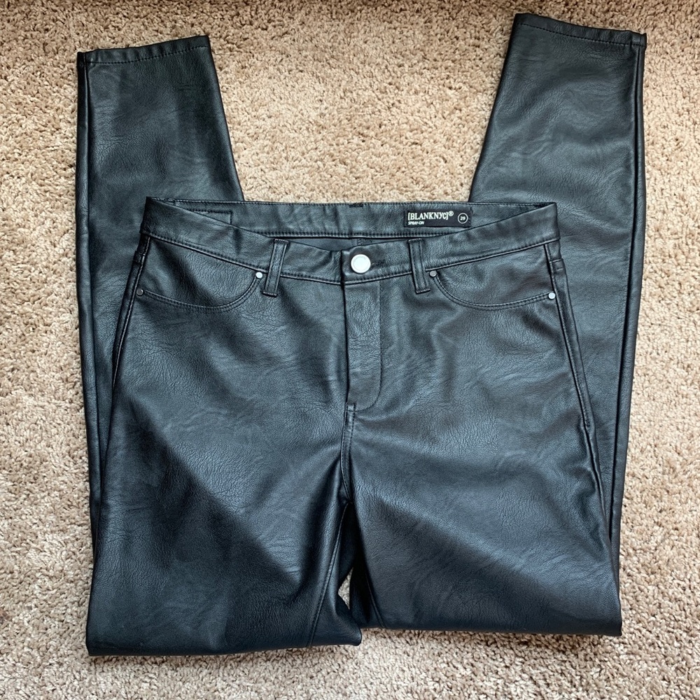 Blank NYC Black faux leather pants - Size 29 EUC